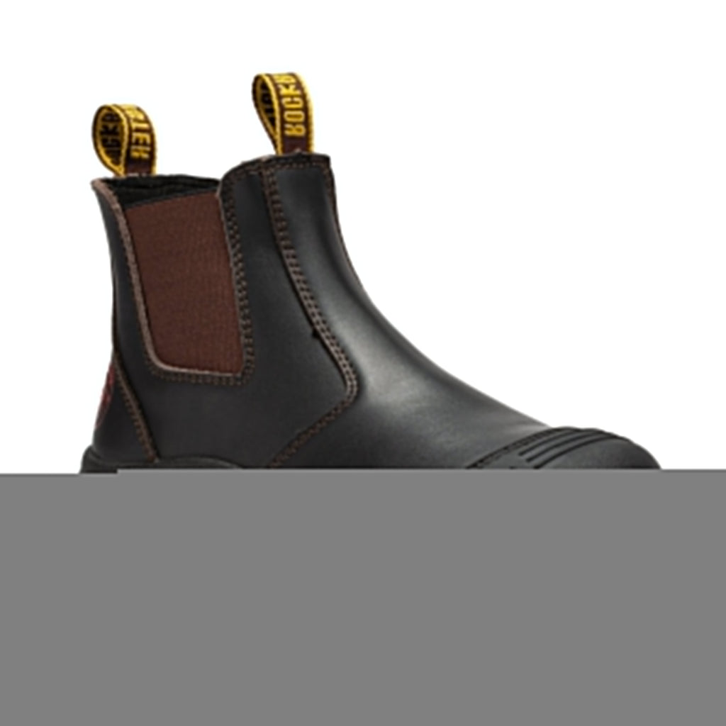 ROCKROOSTER Bakken Dark Brown 6 inch Pull on Leather Work Boots AK229