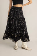 Clover Noir Cotton Skirt Ink Black