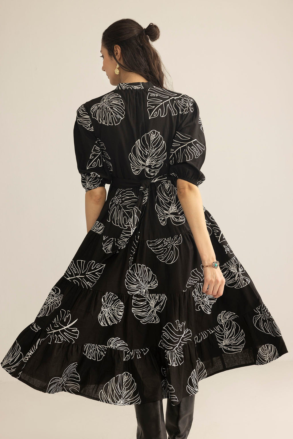 Botanica Moon Maxi Dress in Shadow Black