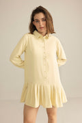 Blush Hour Pleated Mini Dress in Chino Green