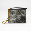 Loyal West SOPHIA CREDIT CARD HOLDER IN BLACK & WHITE COWHIDE