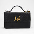 Loyal West VALENCIA OSTRICH LEATHER BAG - BLACK