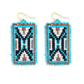 Protection Sheild Beaded Earring In Turquoise