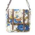 Mesa Morning Glories Messenger Bag In Blue and Off White
