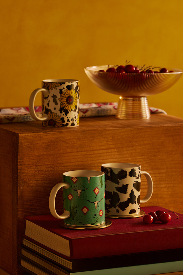 Sippinâ€™ in the South Ceramic Mug in Black Leopard Print