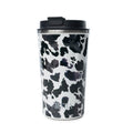 Western Trail Brew Stainless Steel Mug in Black Leopard Print