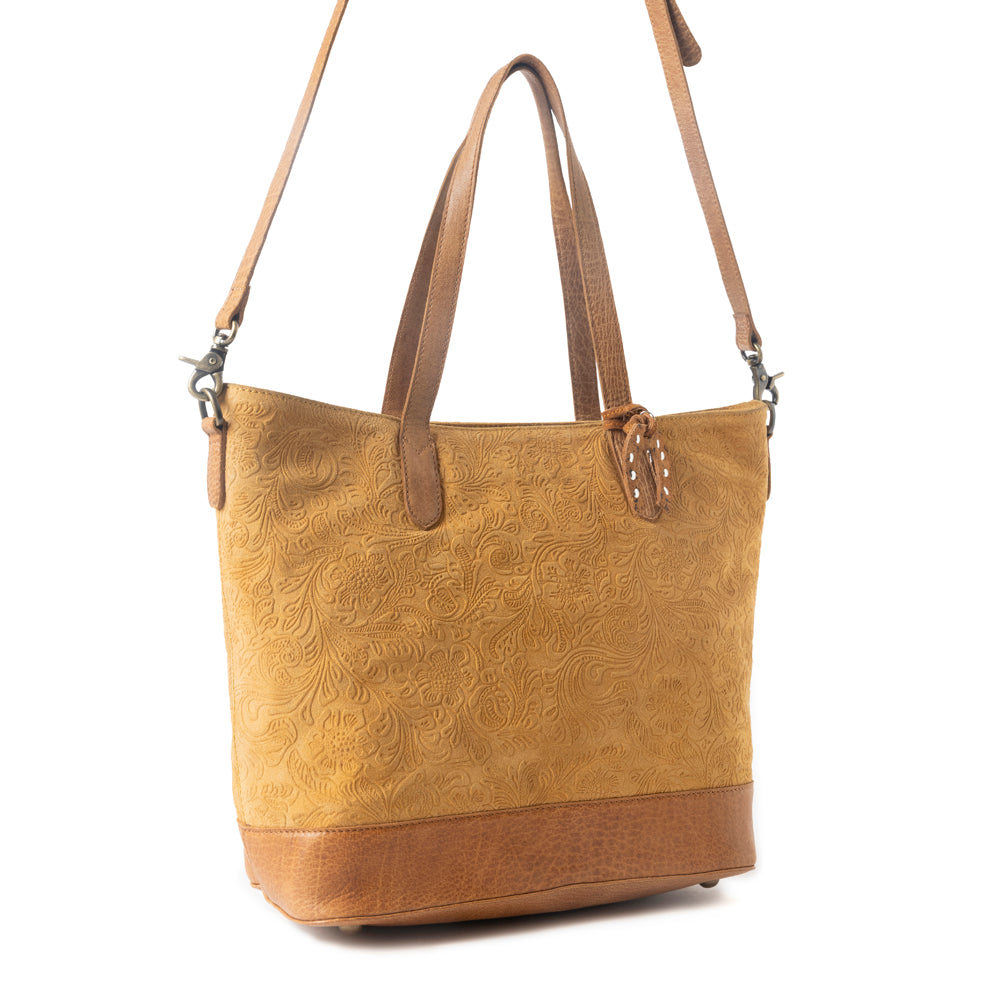 Amber Dune Leather Bag in Rustic Mustard