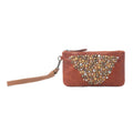 Myra Nova Point Studded Wash Leather Pouch in Bronzed Amber