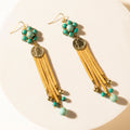 Myra Desert Concho Bloom Drop Earrings in Suede Sand
