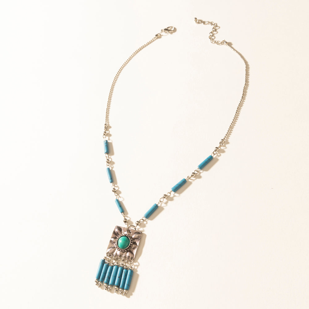 Myra Blue Coyote Necklace in Turquoise Charm