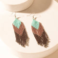 Myra Outback Bloom Beaded Fringe Earrings in Desert Brown