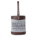 Myra Textura Cotton & Leather Wine Holder in Saddle Frost