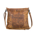 Myra Beast Leather Messenger Bag for Women Distressed Brown Full-Grain Leather with Adjustable Strap and Front Pocket