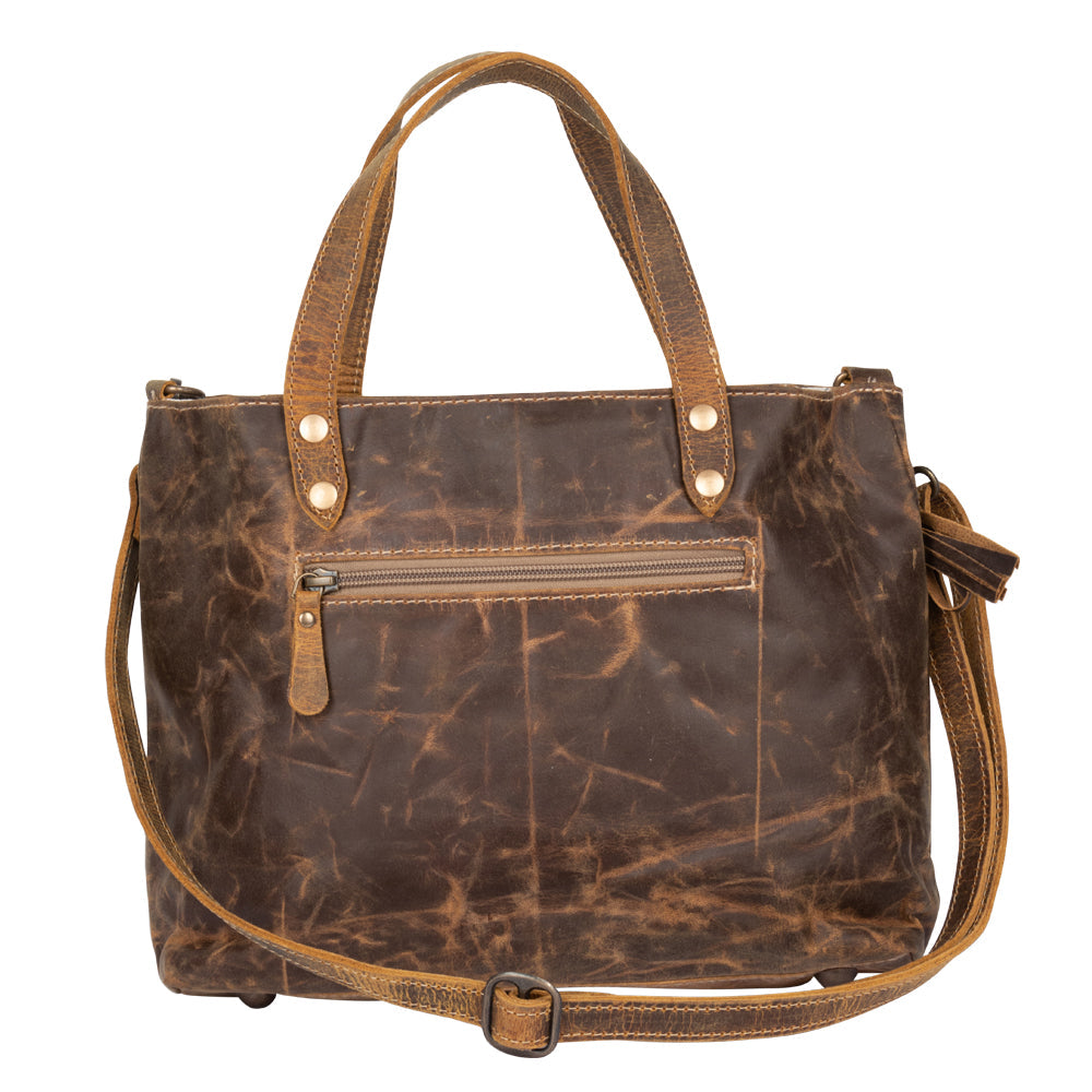 Myra Ultimate Choice Brown Suede Leather Handbag for Women Twin Top Handles, Crossbody Strap, Double Front Pockets